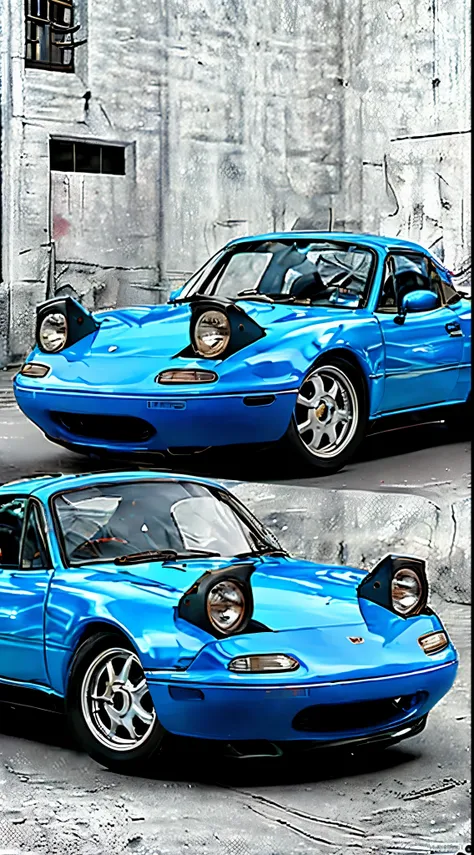 The Allafard Blue Porsche 964 is parked in front of the garage, Highly detailed hyperreal retro, Porsche 964, Porsche 964,, Ultra-detailed 3D rendering, Ultra-detailed 3D rendering, Porsche 964, 3D Ultra-Realistic Rendering, veranda, hyper realistic render...