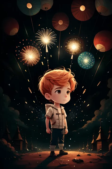 1boy,aerial fireworks, astronaut, aurora, milk way, festival,   chibi,  fisheyes, masterpieces, top quality, best quality, offic...