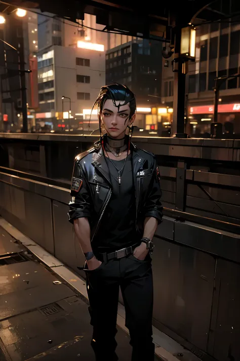 Change background cyberpunk handsome boy, realistic face, 8k, realistic