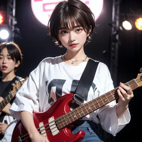 ((top-quality))、(masterpiece:1.4)、Raw photography、8K、((Top image quality))、 ((hight resolution))、Beautiful face in every detail、realisiticな人の肌、Gentle expression、(One lady:1.3 )、realisitic、(rather short hair:1.4)、(Beautuful Women)、(cute Japanese girls:1.3)...