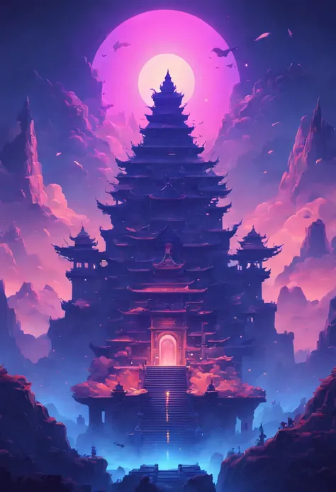 poster art, Mysterious Ancient Relics, vectorial art, hierarchical form, Gradient of color, intricate, (masterpiece, Representative work, official art, Professional, unity 8k wallpaper:1.3)