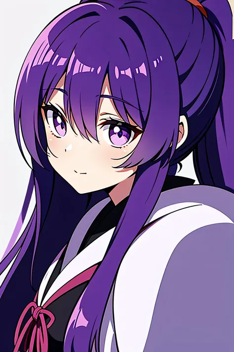 Japanese cartoons, the face, Purple colored hair, purpleeyes, Long gray hair, Common，the face