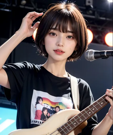 ((top-quality))、(masterpiece:1.4)、Raw photography、8K、((Top image quality))、 ((hight resolution))、Beautiful face in every detail、realisiticな人の肌、Gentle expression、(One lady:1.3 )、realisitic、(rather short hair:1.4)、(Beautuful Women)、(cute Japanese girls:1.3)...