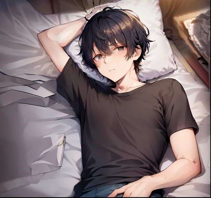 Bed in the background、white sheets、cushion