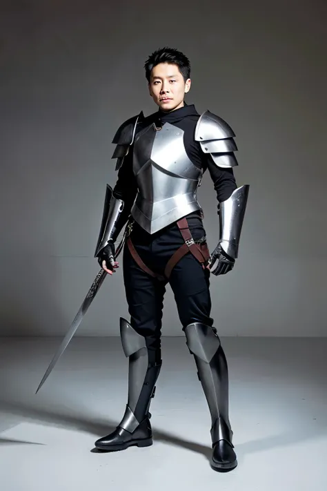 Male about 30 years old。Wear armor。fullbody image。