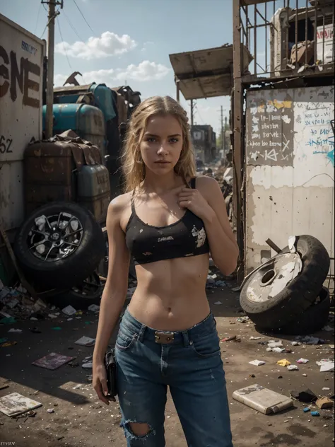 full body shot,high angel,realistic portrait of beautiful girl standing,dirty skin,wear crop top and short jin pants ,(best quality,4k,8k,high resolution,masterpiece:1.2),ultra-detailed,realistic(1.37)
girl, intense gaze, dirty blonde hair, piercing blue e...