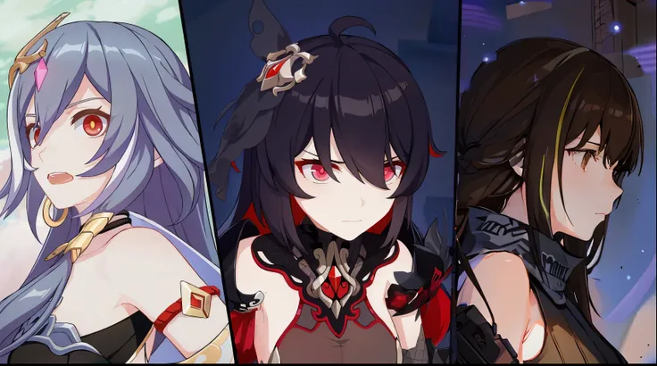 Add m4a1, face, portrait, brown hair, emotionless face, side