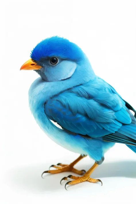 1Twitter Blue Bird　illustratio　White background　Chick　birdie