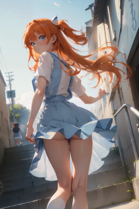 (masterpiece, best quality:1.2), (tsurime:1.2),
(face focus, face close-up, close-up face:1.2), tsurime, 1girl, souryuu asuka langley, solo, blue eyes, school uniform, looking at viewer, long hair, looking back, tokyo-3 middle school uniform, orange hair, ...