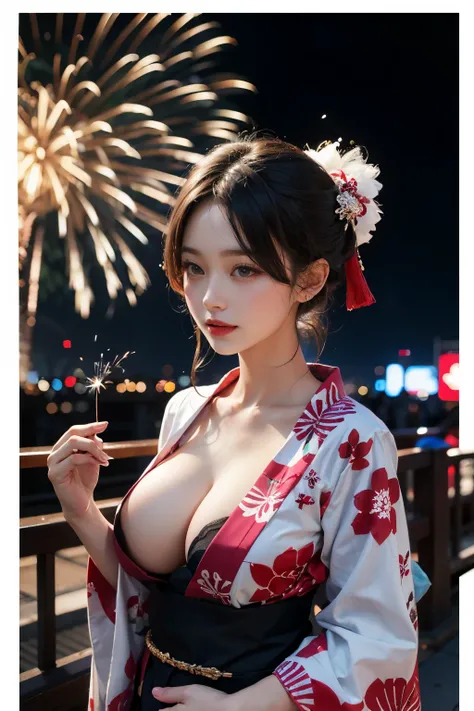 Kimono,See-Through,Light,18+,Nobra,big breastm,Central Tokyo,japan,กินอาหารjapan,nighttime,firelight,
Looks happy.,moon,bokeh,firework,carnival,rocket,
drop shadow, anaglyph, stereogram, tachi-e, pov, atmospheric perspective, 8k, super detail, ccurate, bes...