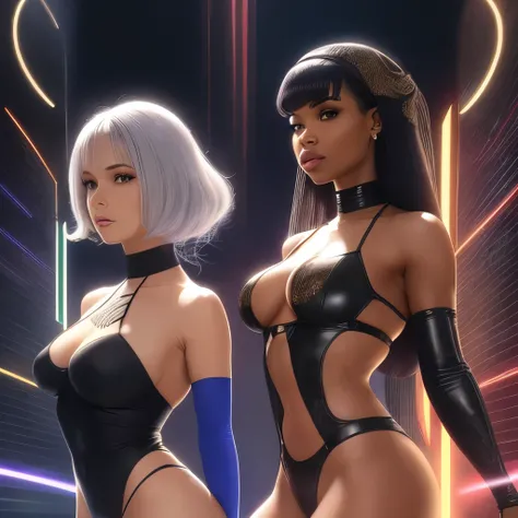 Epic Photo, stunning female African - American GODDESS cast of the original "TRON" film. Real, body like Jamie Namulema, Laci Kay Somers, Blac Chyna, Hanardy Hawa, Sarena Williams. Womanly, Womancore, curvaceous simplicity, detailed texture, balanced kodak...