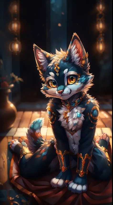 there is a cat that is sitting on the floor with a blanket, fursona furry art commission, furry character portrait, pov furry art, furry art!!!, very very beautiful furry art, fursona art, furry art, anthro art, commission for high res, furry fursona, anth...