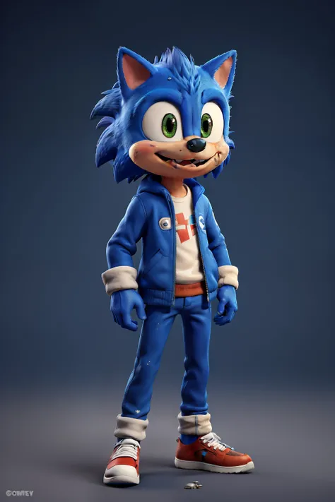 sonic the hedgehog wearing a cool jacket