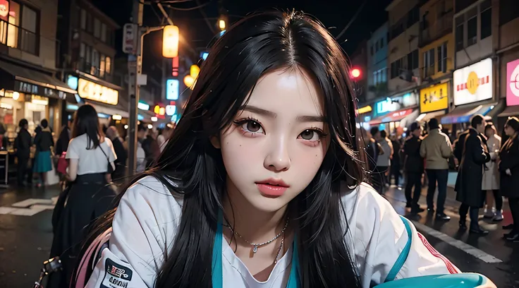 (Foto RAW, korean model, kpop, twice, blackpink, Jisoo, best quality, master part:1.2), (Realistic, photo-Realistic:1.4),(master part:1.4),(best quality:1.4), ((gato cyberpunk sexy bonito)), ((corpo esguio)), seios grandes, :d, (banglush, ((arreio corporal...