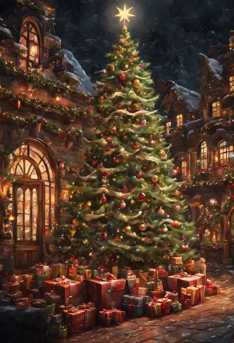 by JNicolette McNamara, Christmas Eve, intricate, (masterpiece, Representative work, official art, Professional, unity 8k wallpaper:1.3)