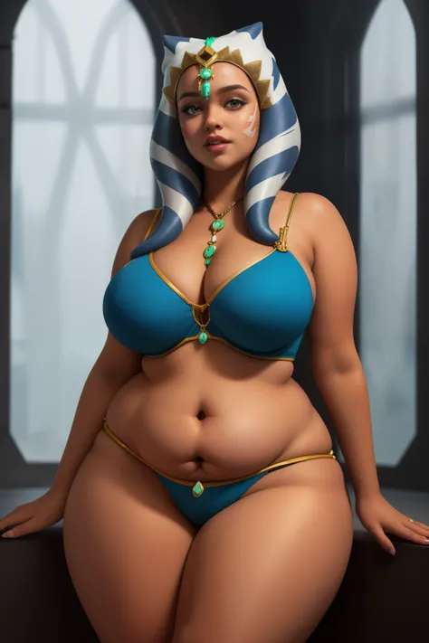 masterpiece, (photorealistic), (8k wallpaper) , (best quality), perfect quality, solo, (detailed eyes:0.9), girl, ahsoka tano, very beautiful, teen, face : ( very beautiful face, cute face, teen ) , figure: ( very full body, very full figure, very thicc, v...