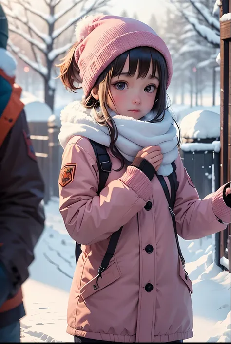 cute girl, Girl lost in the snow