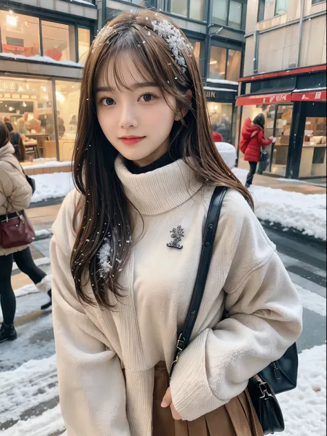 (8k,masterpiece, RAW photo,best quality:1.4),(photo realistic:1.2),(extremely detailed face),(shiny skin),(detailed skin),(detailed face),(extremely beautiful face),1girl,looking at viewer,Japanese idle(actress), brown hair,medium hair,straight hair,asymme...