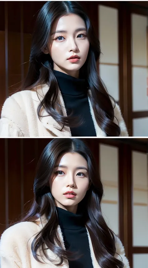 South Korean model at different times of the year, super realista