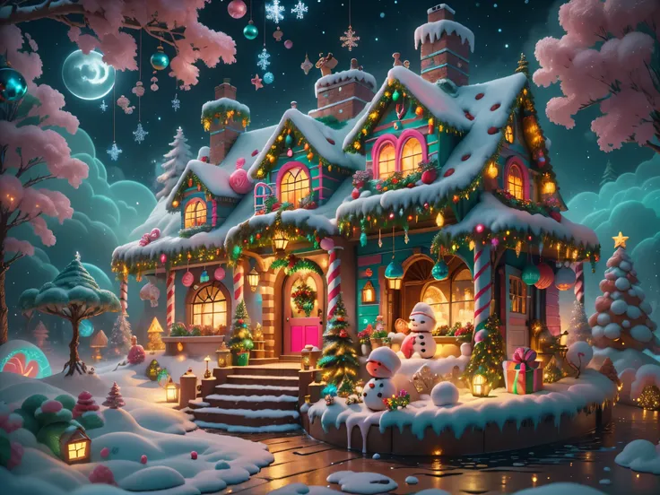 (tmasterpiece),（ultra - detailed:1.3），(close-up: 1.8), best quality，（sparkling:1.2），（christmas courtyard in a dreamy fairy tale:...