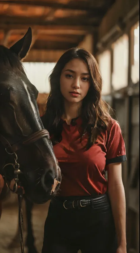 bug breasts, big boobs, red shirt