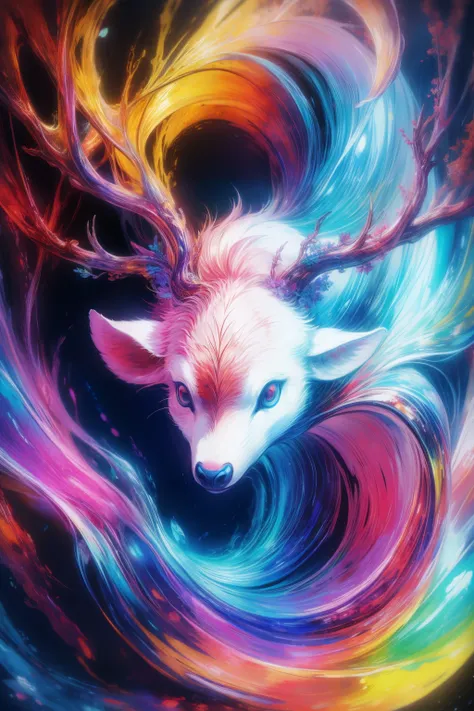 coil，Colorful colors，Gods deer