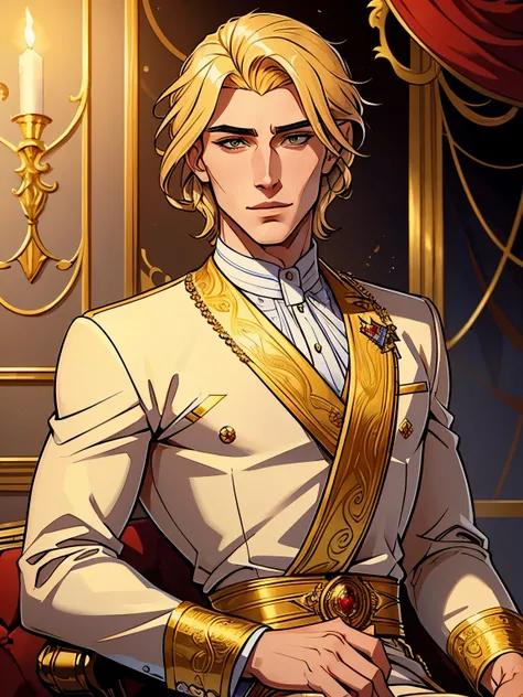 Nikolai has golden hair, shaved on one side and styled on the other, golden eyes and slightly crooked nose, he has a beautiful face, "outlined by the features of a fairy-tale prince". He is described as extremely charming and handsome.