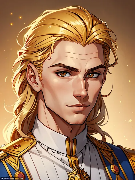 Nikolai has golden hair, shaved on one side and styled on the other, golden eyes and slightly crooked nose, he has a beautiful face, "outlined by the features of a fairy-tale prince". He is described as extremely charming and handsome.