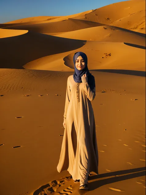 hijab, gamis, desert