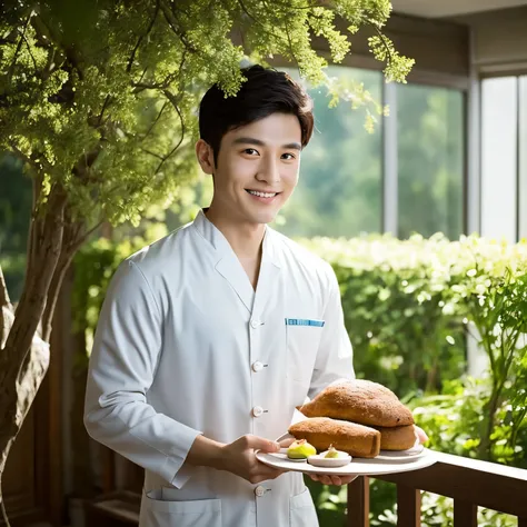 Chen Tao is a professional male nutritionist and a leader in the field of health. Every aspect of this admirable figure embodies the idea of health: from their balanced diet to their scientific advice. This photograph is a vivid portrait of Chen Taos charm...