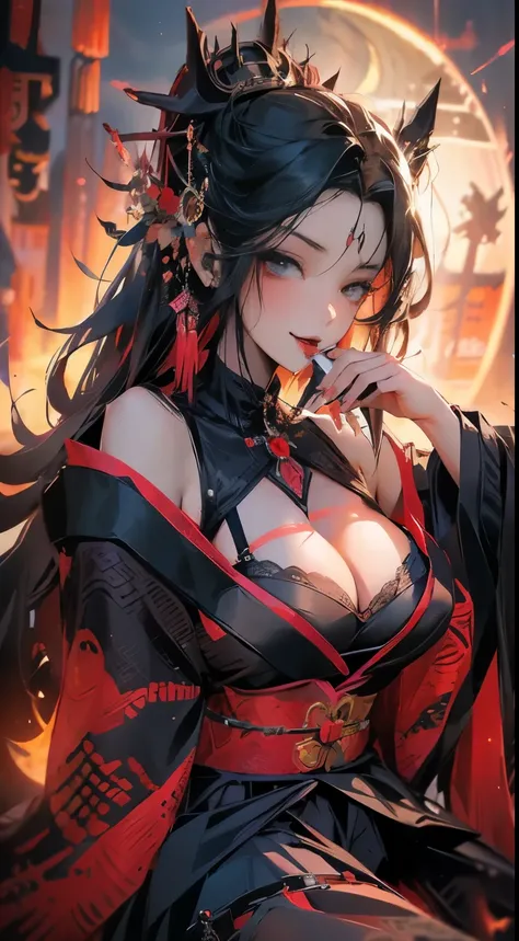 Anime style, better quality possible, young japan rock n roll women, gothic style, drinking soda at night, heavy metal gothic costume, they use black bra, black lingerie, black boots, and skirt black, they are walking in streets with forest beside, smile, ...