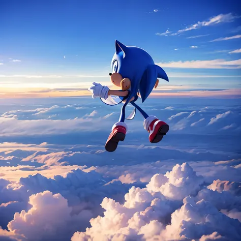 sonic、I have wings on my back、Flying in the sky。Im looking down