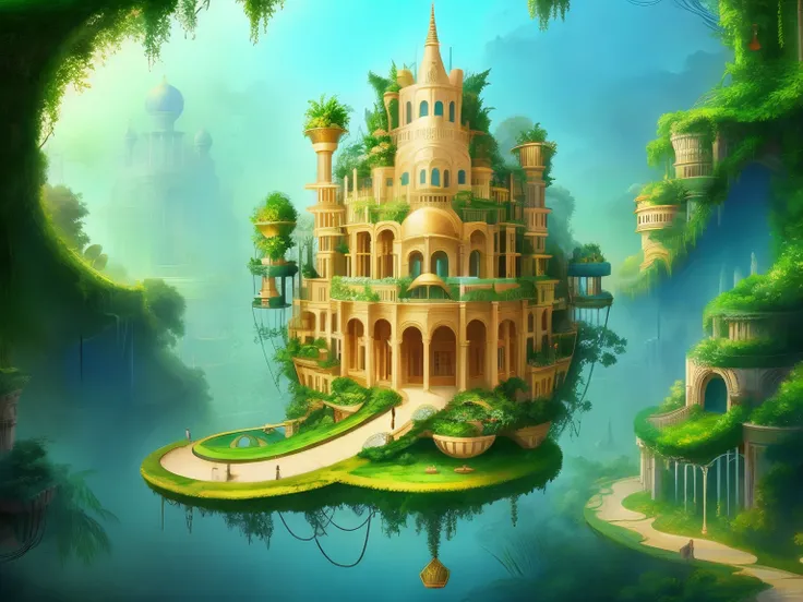 Hanging Gardens of Babylon，Beautiful world in imagination，Wonderful fantasyland