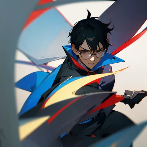 black hair glasses guy