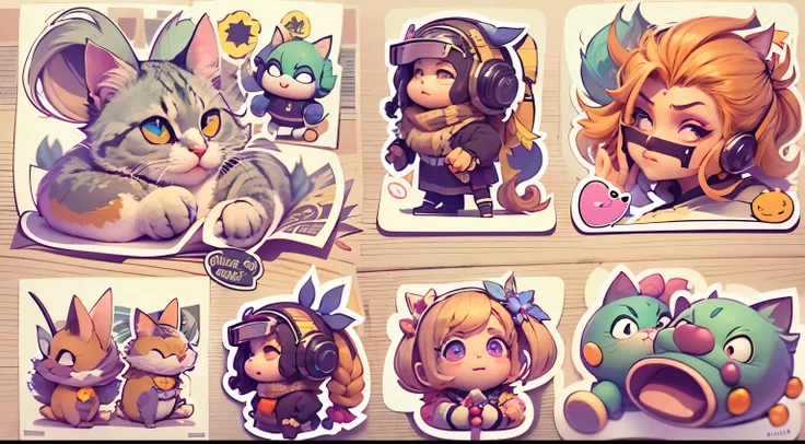 Detailed creation on behalf of A, Realistic stickers for coded characters