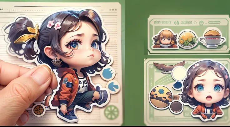 Detailed creation on behalf of A, Realistic stickers for coded characters