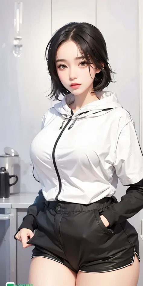 1girl,huge breast, black hair,high quality, ultra detailed, masterpiece, realistic