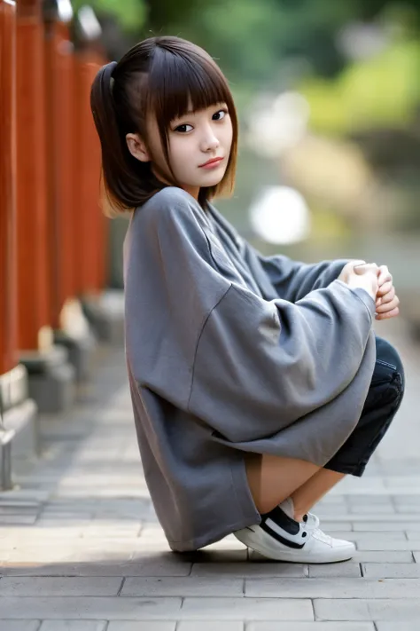 ((Best Quality)), Japan Girl,Cute,bending forward,Loose clothing