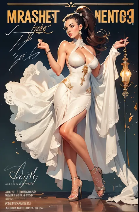 ((masterpiece)), (best quality), (cinematic), watercolor painting in style of joseph christian leyendecker, high heels magazine ...