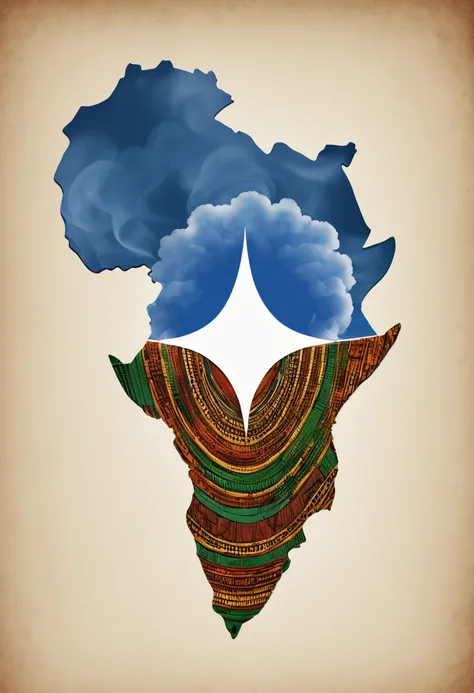 smoke logo with african pattern , of Cape Verde - photo illustration graphic