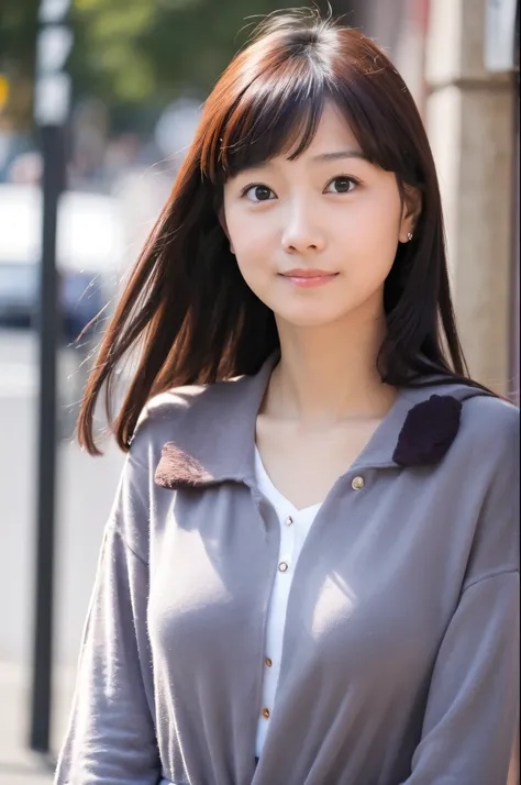 (High reality photograph, high resolusion, detailed face, detailed eyes) Skinny Japanese lady, 40 years old, 1 girl, cute face, various hair style, skinny figure, very small breasts, very thin waist, casual clothes, on a street, full-body photo