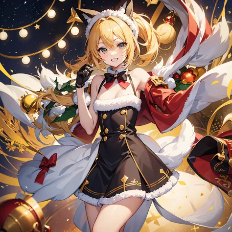 Kagamine rin en、una sonrisa、Navidad、Vestido con el traje de Santa Claus、Christmas Fund ,Perfect Anatomia