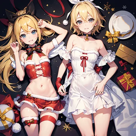 Kagamine rin en、una sonrisa、Navidad、Vestido con el traje de Santa Claus、Christmas Fund ,Perfect Anatomia