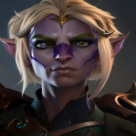 a close up of a person with a sword and a face, elven character with smirk, of an elden ring elf, female elf, portrait of a female elf warlock, a portrait of a male elf, a male elf, female drow elf, character close up, dark elf, a portrait of an elf, elven...