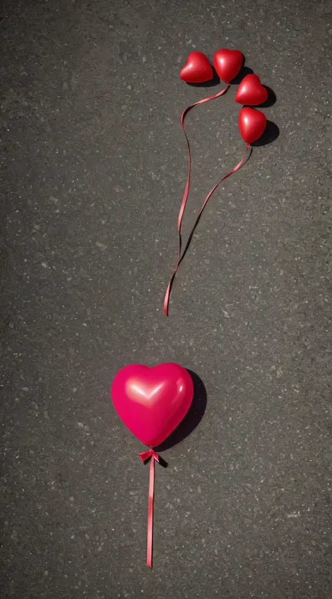 mysterious a heart-shaped balloon