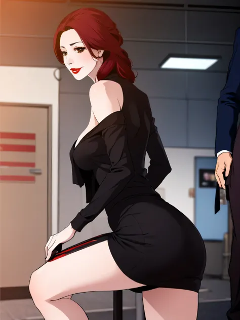 solid color backdrop，Diona Sheen, Eternal, Perverted giggle, sporty attire, sexy dress, LOP, avas, Redlip, NSFW, Catch someone elses, 2 boys, seen from the side, netorare, pencil skirts, female office worker,, tmasterpiece, Best quality, The content is ver...