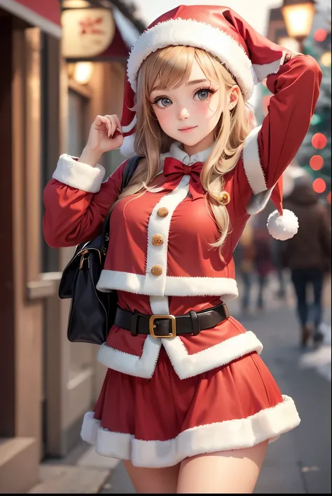 cute girl, santa claus,