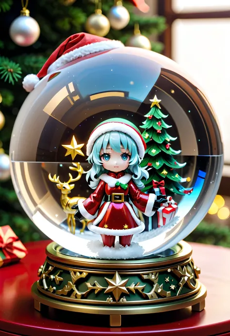 Beautiful Christmas crystal ball as a Christmas gift，Built-in micro-mecha girl