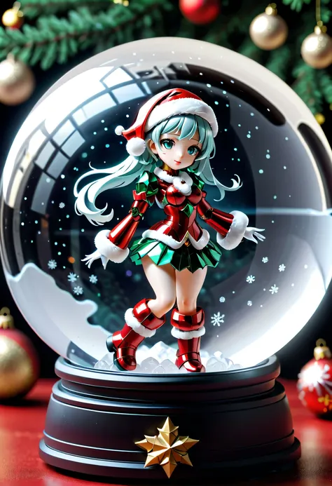 Beautiful Christmas crystal ball as a Christmas gift，Built-in micro-mecha girl