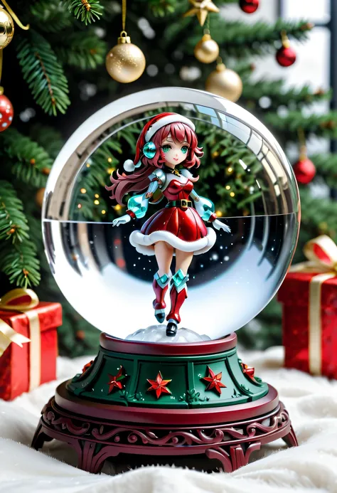 Beautiful Christmas crystal ball as a Christmas gift，Built-in micro-mecha girl